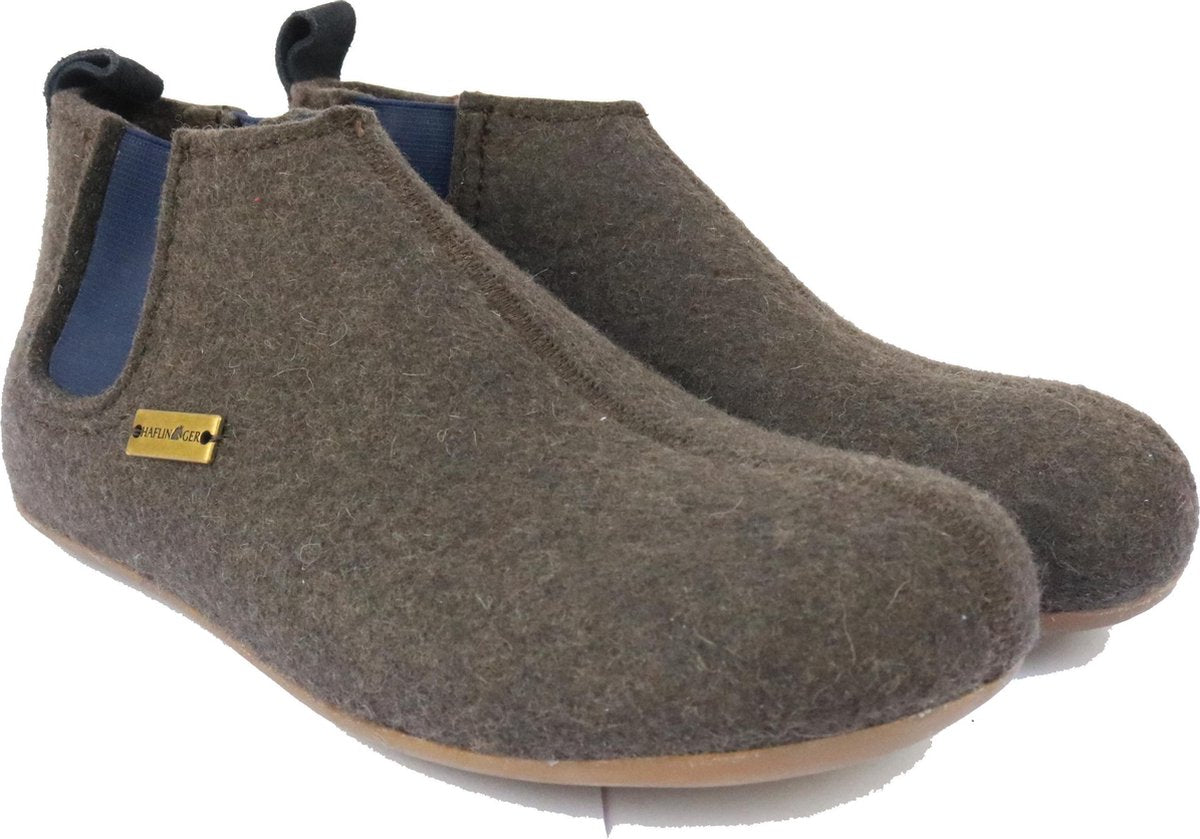 Haflinger Hygge Chelsea Boots Pantoffel - Taupe - 37 - Voetbed
