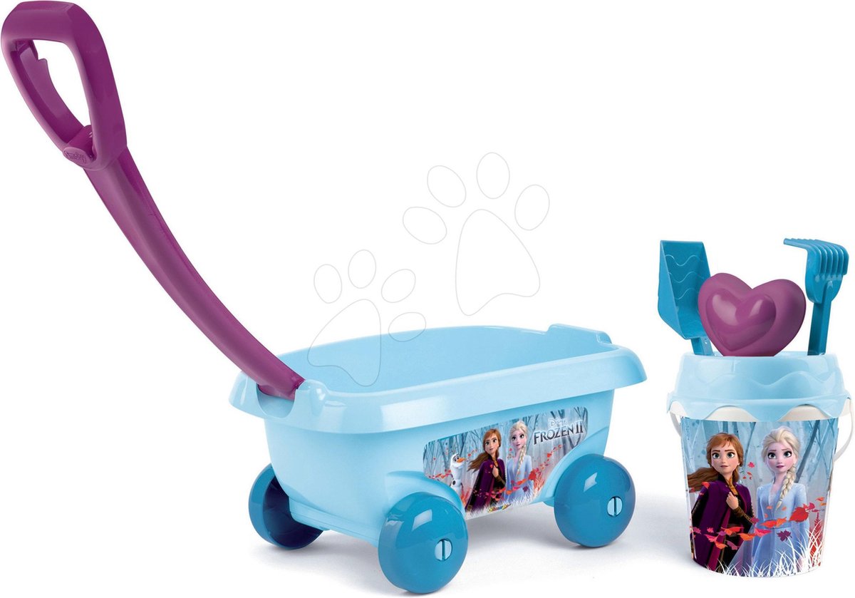 Frozen strandset in bolderwagen met zandspeelgoed Chariot de plage garni