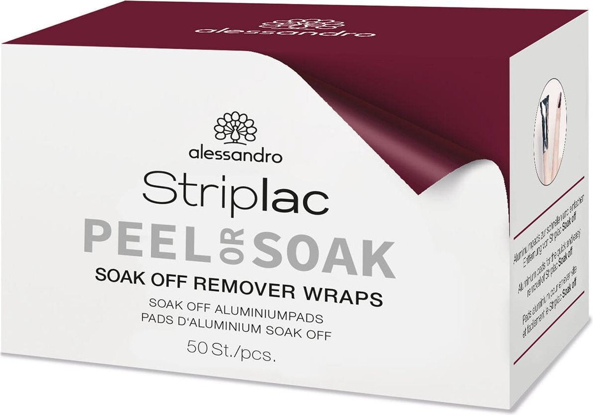 Alessandro Striplac Peel or Soak Soak Off Remover Wraps Reinigingsdoekjes 50 st.