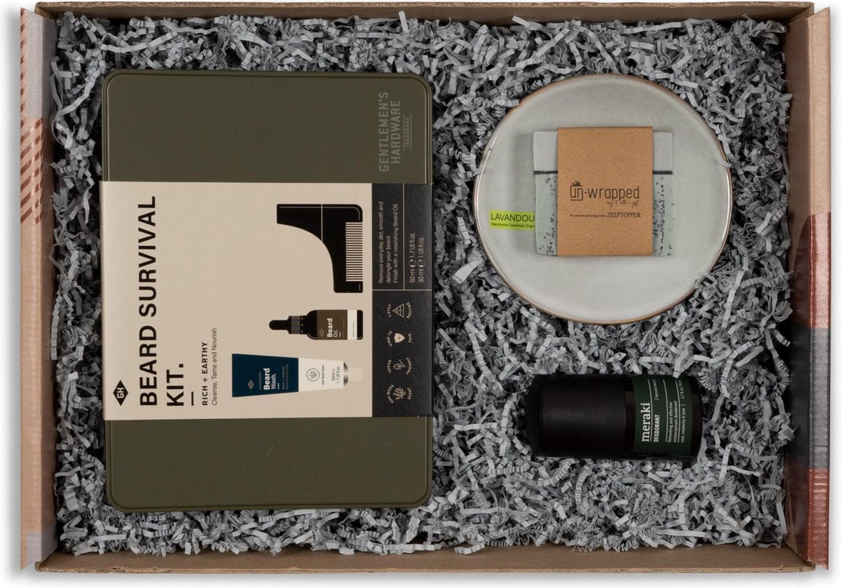 Geschenkset | baardgroei kit | wellness giftset | mannen cadeaupakket | geschenkset mannen