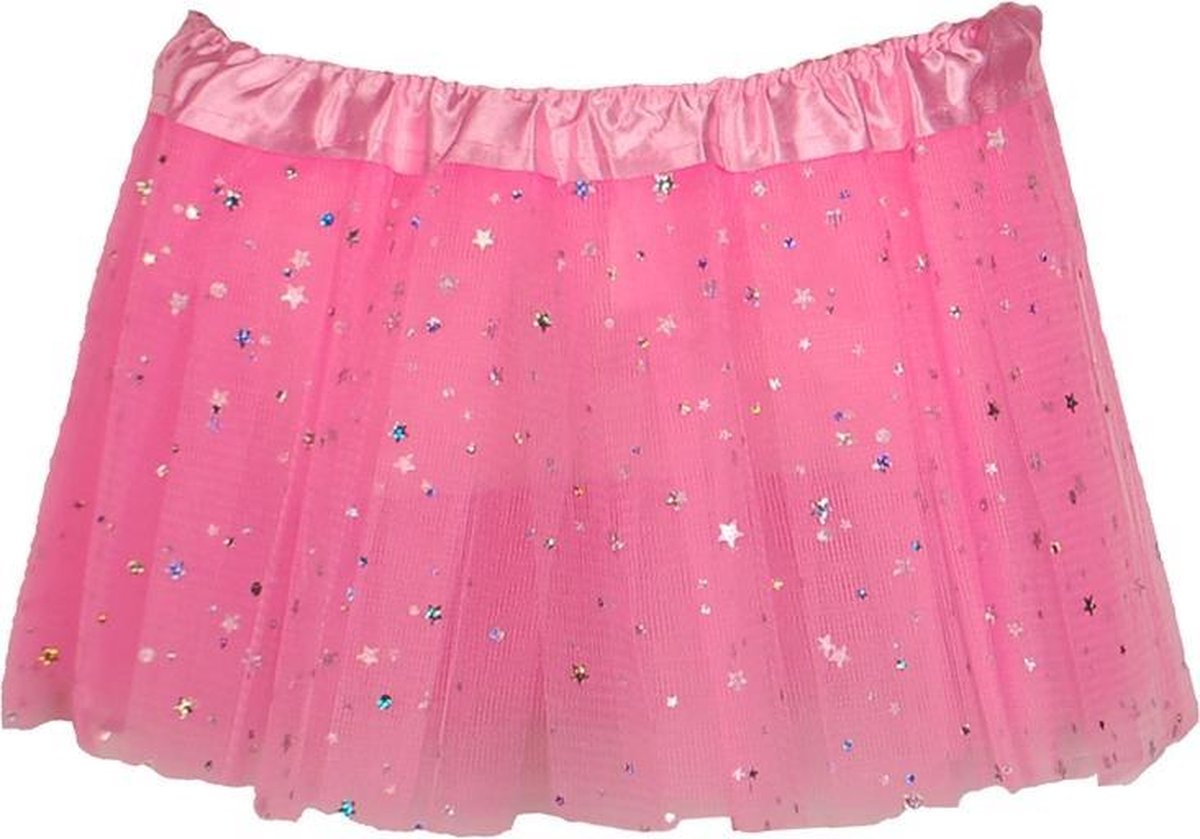 Tutu voor baby/peuter roze met glitters