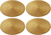 4x stuks ronde placemats goud polypropeen 38 cm - Placemats/onderleggers - Tafeldecoratie
