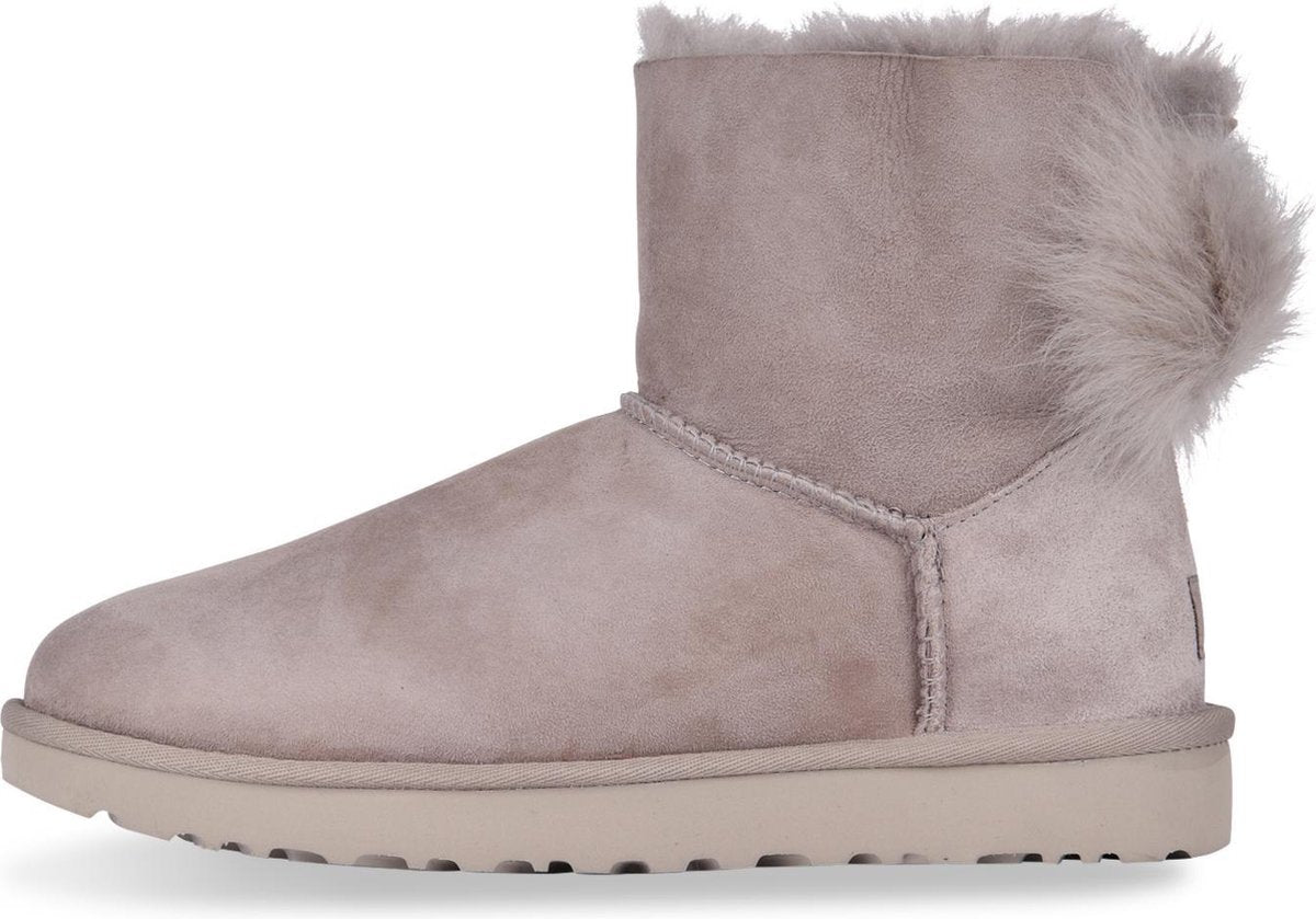UGG - Dames Snowboots Fluff Bow Mini Willow - Grijs - Maat 38