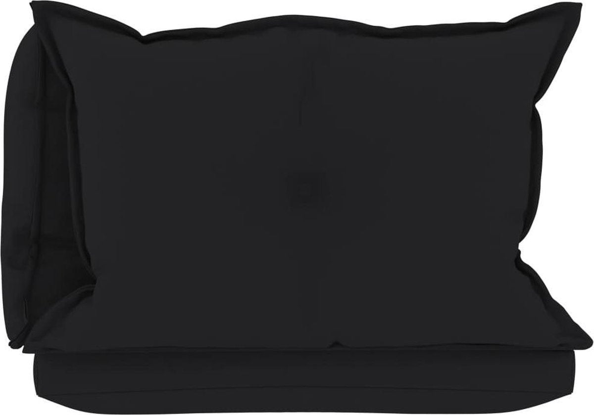 vidaXL Bankkussens pallet 3 st stof zwart  VDXL_47463