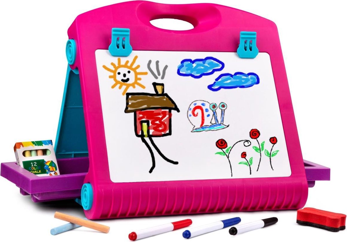 Playkidz Tabletop Easel - Kinder Dubbelzijdige Ezel - Krijtbord