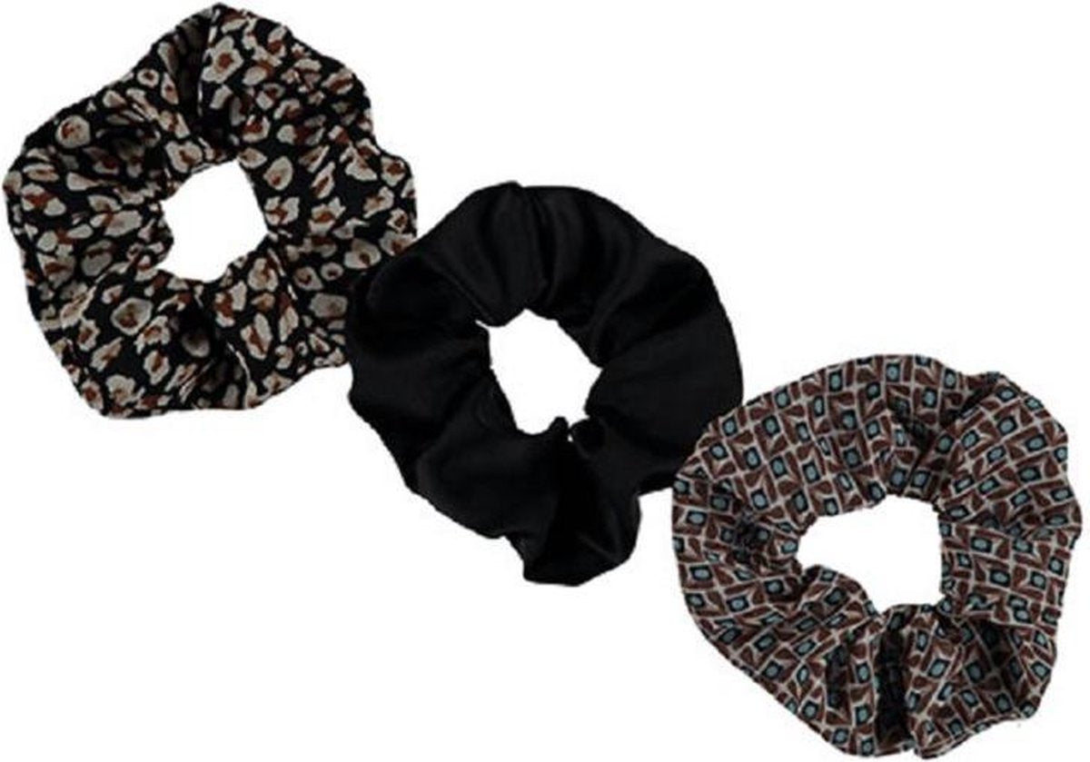 Sarlini Haarelastiek Scrunchies Multi Camel Leopard | 3 stuks