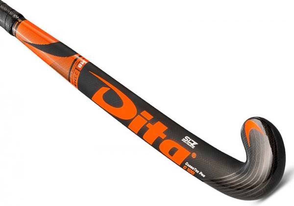 Dita Carbotec Pro C100 M-Bow Hockeystick - 36.5 Inch - Zwart/Fluo Rood