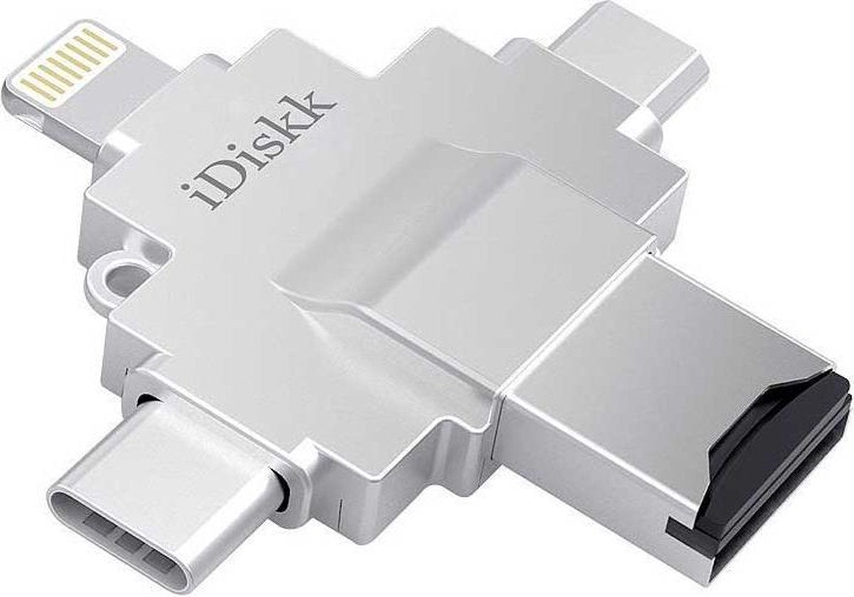 Lightning iDISKK® PRO 4 in 1 Micro-SD iPhone/iPad Memory