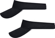 Set van 2x stuks zonneklep zwart/wit uni kleuren 47 cm - zonnehoedjes voor volwassenen  zwart/wit