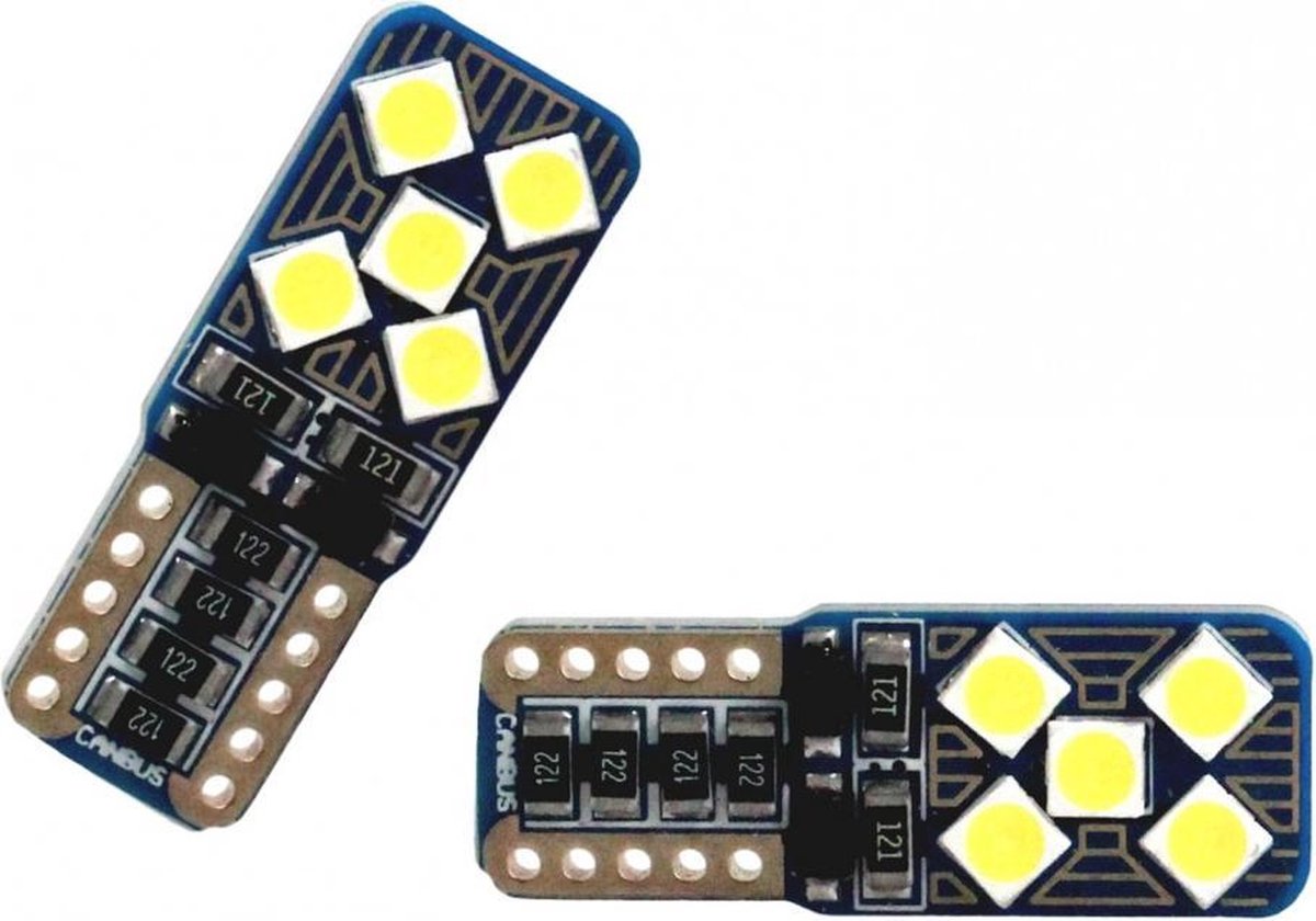 C5W autolamp 2 stuks | LED T10 10-SMD xenon wit 6000K | CAN-BUS 12V DC