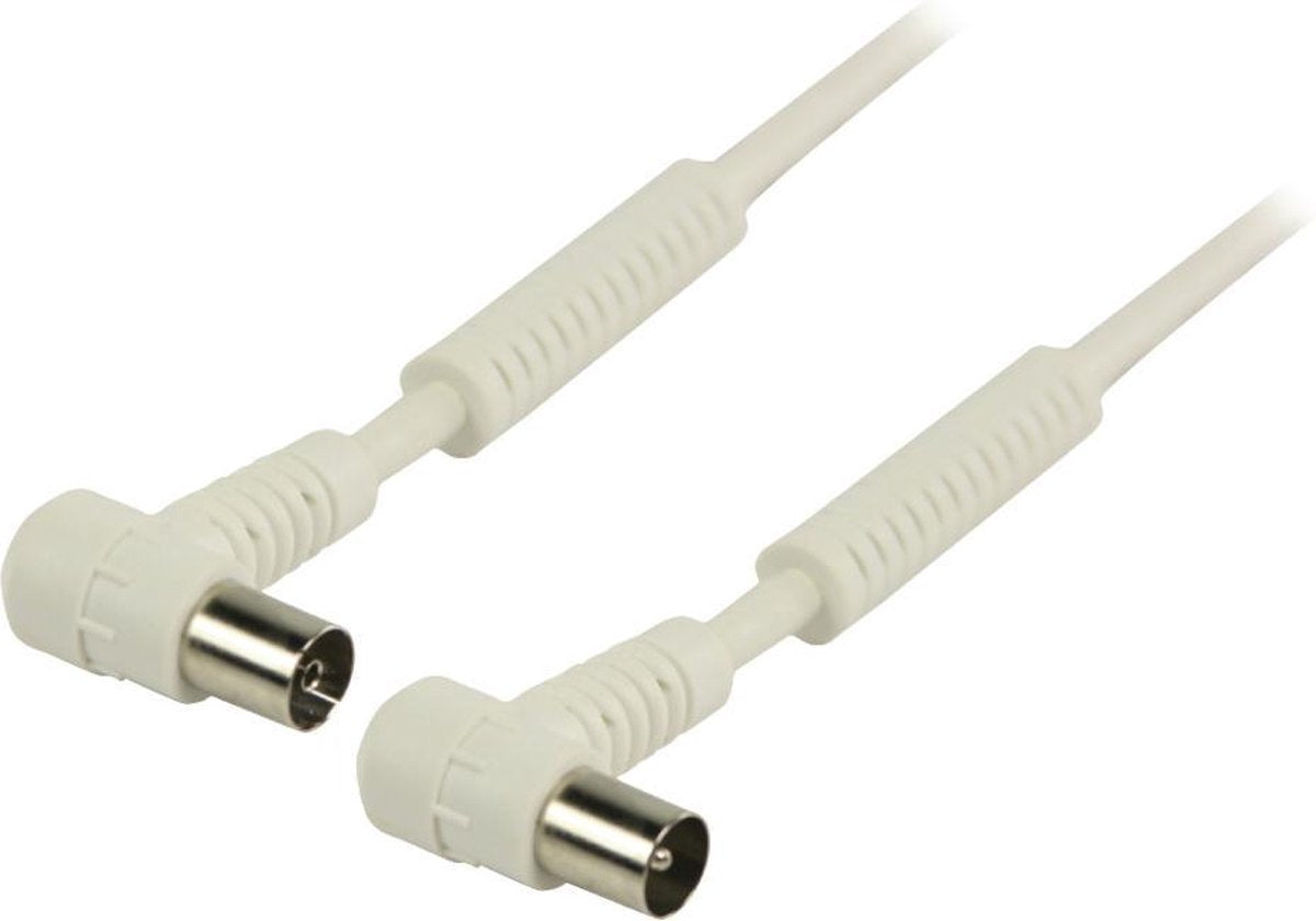 120 dB Coaxkabel Haaks Coax Male (IEC) - Coax Female (IEC) 2.00 m Wit