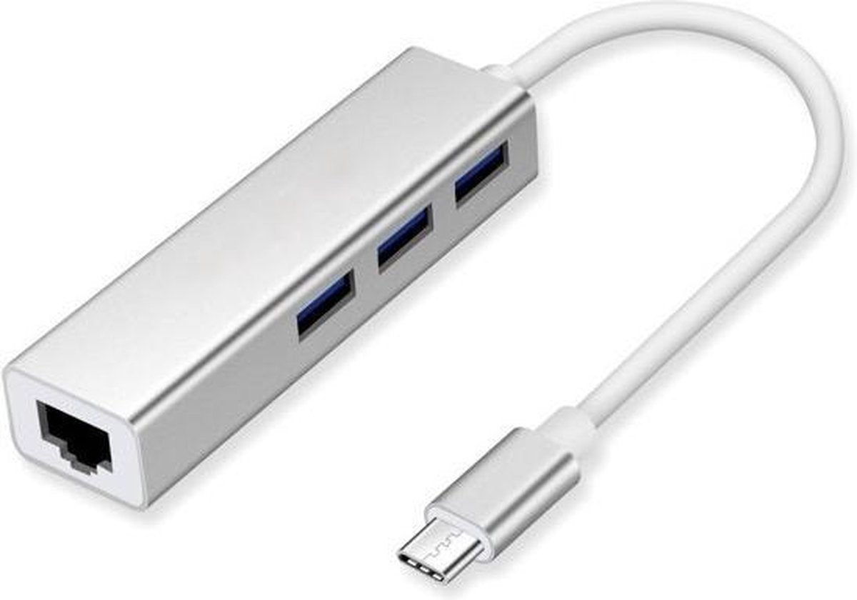Garpex® 3-Port USB 3.1 Hub + RJ-45 Ethernet Adapter voor type C aansluiting