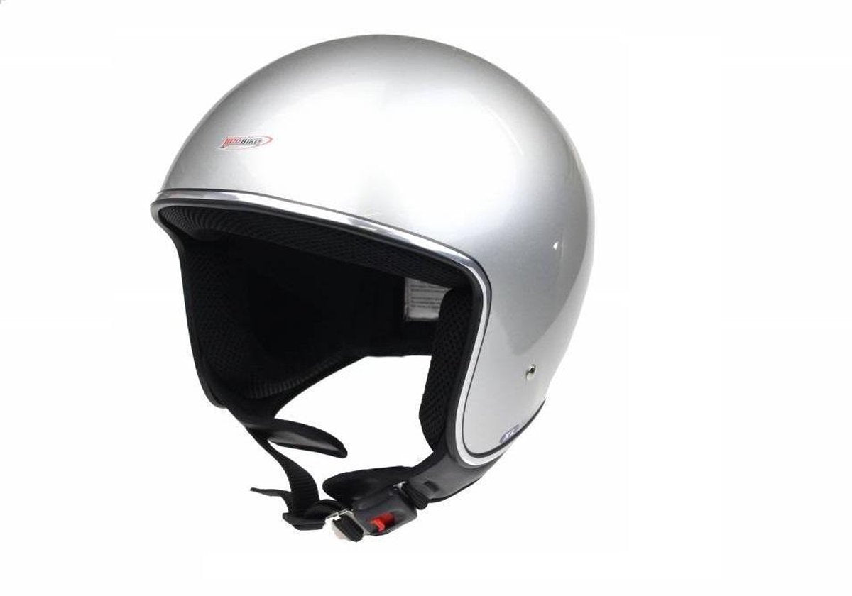 Redbike RB-660 retro jethelm zilver | Maat XL