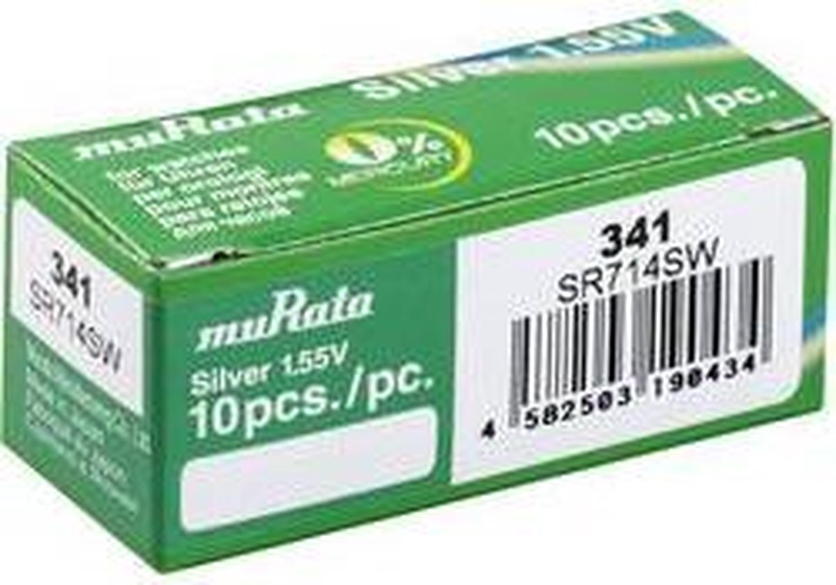 341 Knoopcel Zilveroxide 1.55 V 15 mAh Murata SR714SW-PBWW 10 stuk(s)