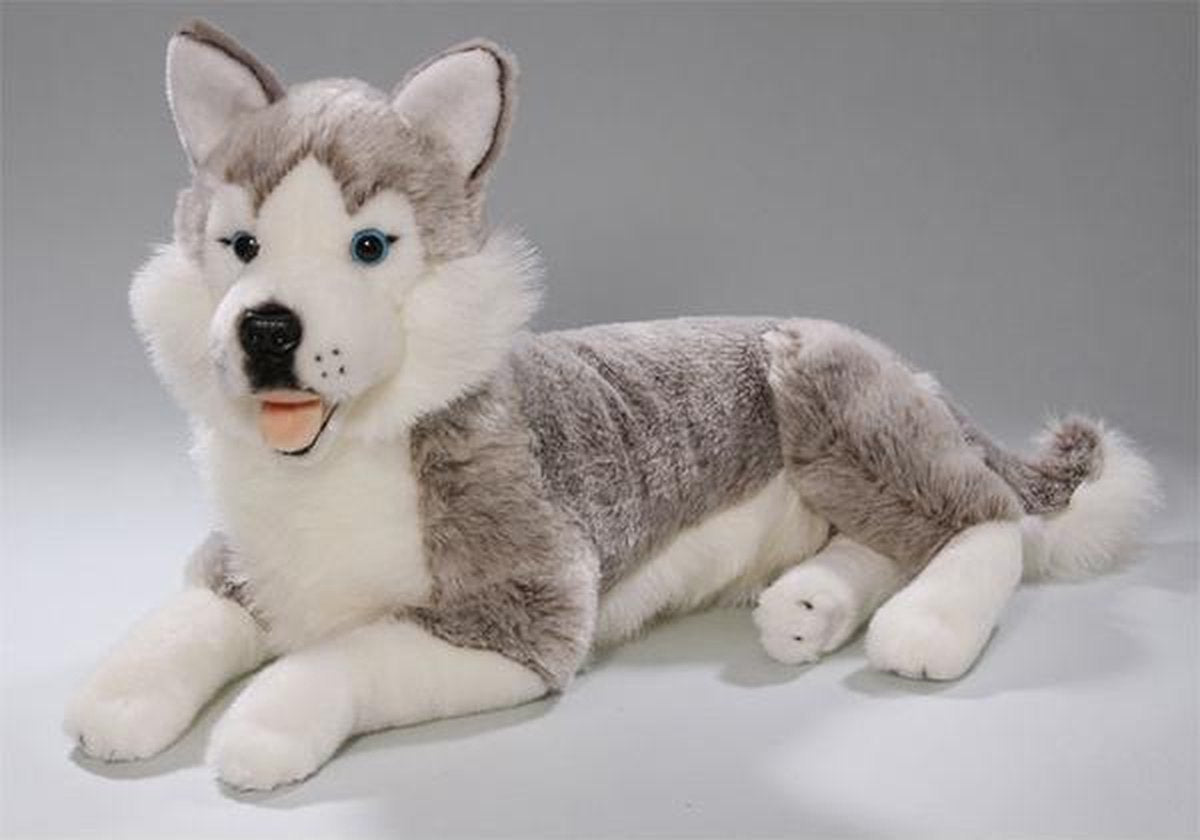 Bicolini Knuffelhond Liggende Husky 60 Cm