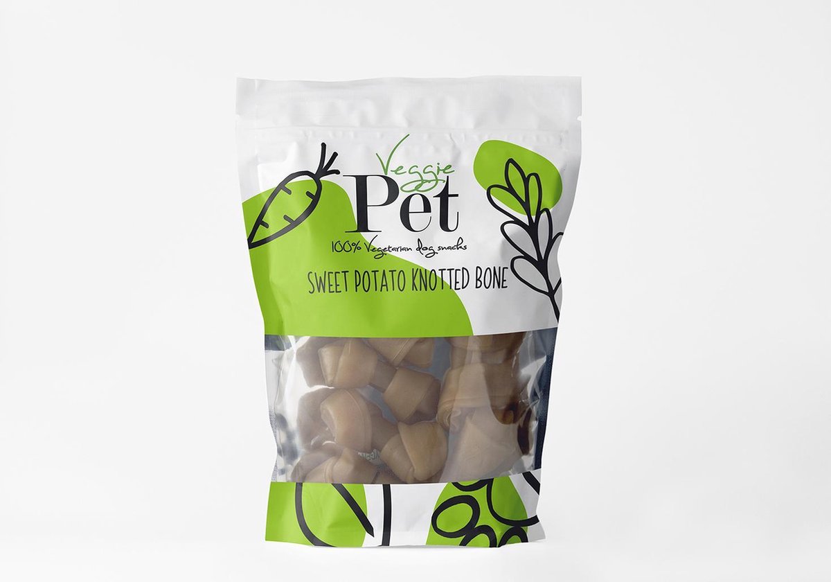 VeggiePet - Sweet Potato Knotted Bone - Voordeel bundel van 3 zakjes - Hondensnack