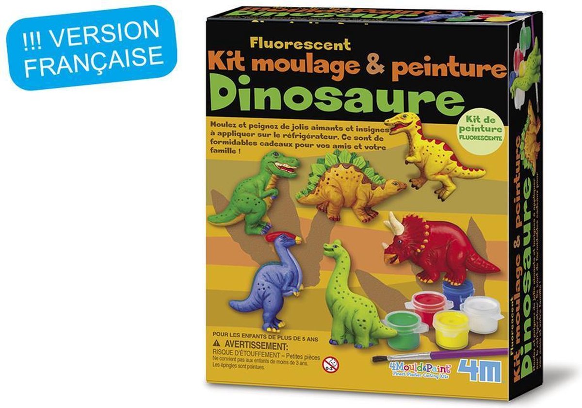 4m Crea Gips Gieten En Verven: Glow-dinosaurussen Franstalig