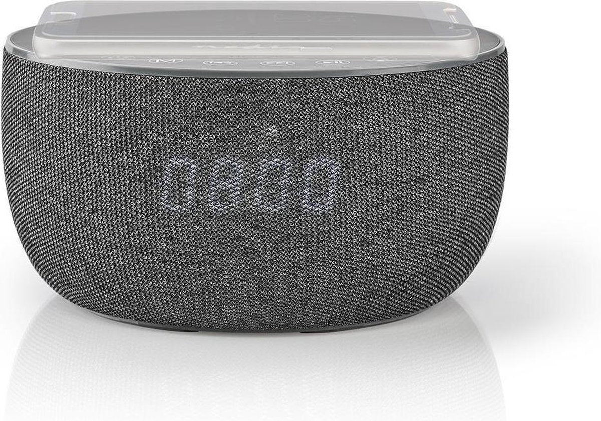 Bluetooth® Speaker met Draadloos Laden | 30 W | Tot 6 Uur Speeltijd | Wekkerradio | Grijs | LED Klok