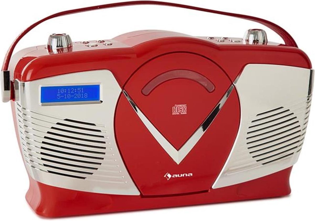 RCD-70 DAB retro CD-radio FM DAB+ CD speler USB bluetooth rood
