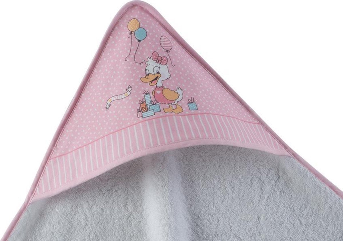 Gamberritos Badcape 100 X 100 Cm Textiel Roze/grijs