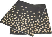 Servetten Zwart/Goud met stippen 20 stuks