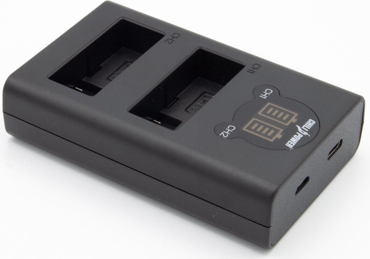 ChiliPower Canon LP-E8 dubbellader voor 2 camera accu's (tegelijk)