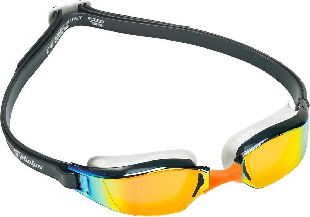 Phelps Xceed - Zwembril - Volwassenen - Titanium Mirrored Lens - Grijs/Oranje