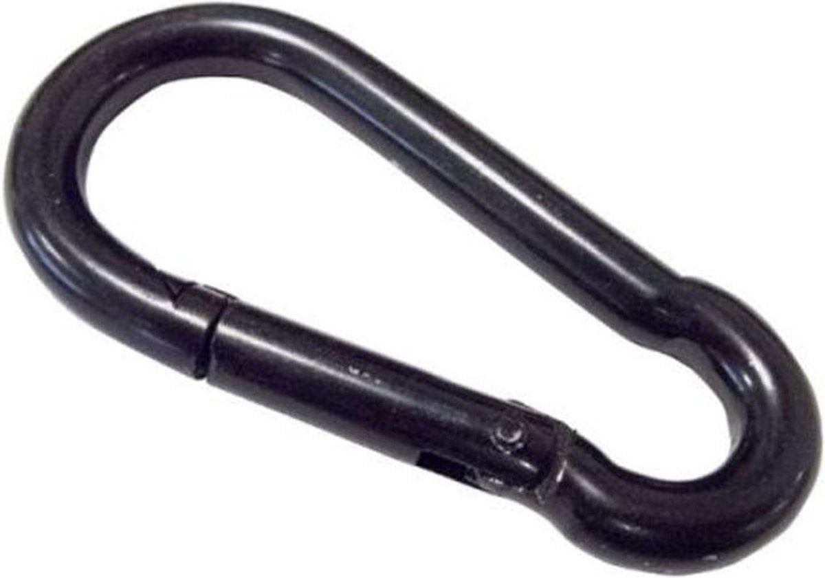 Carabiner black 8 cm