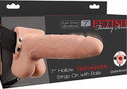 Fetish Fantasy 7" Hollow Rechargeable Strap-On with Balls