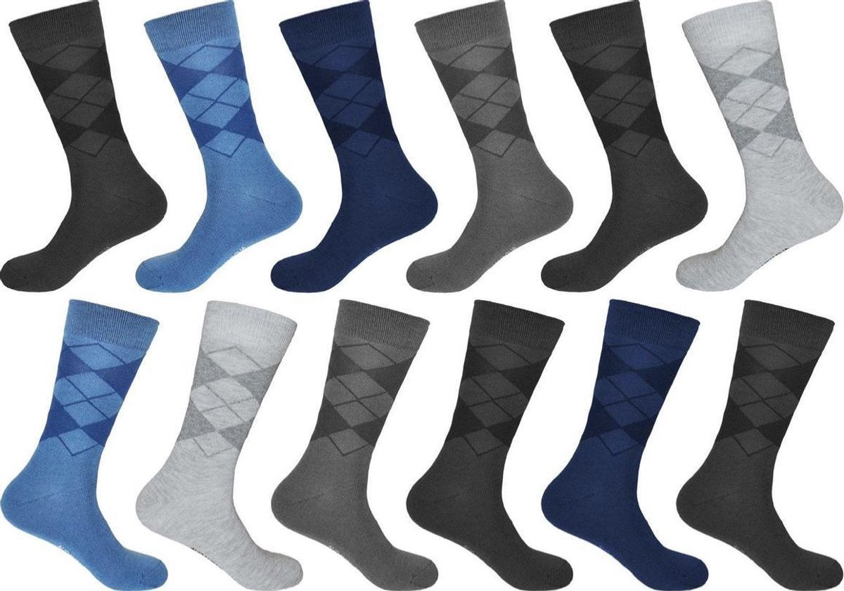 GIANVAGLIA 207 Heren Sokken Geruit 12-pack - Maat 43-46