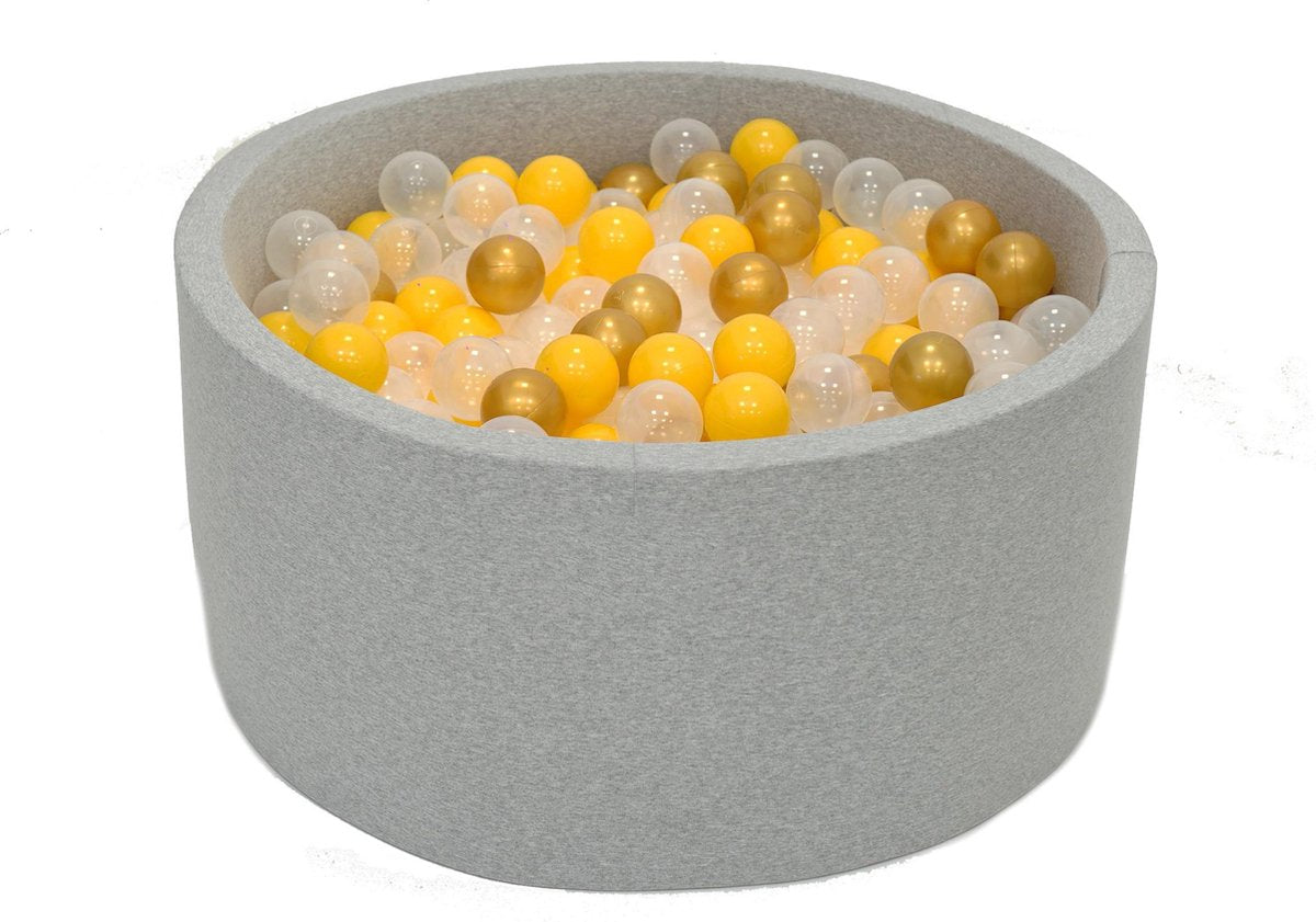 Ballenbak Grijs 90x40 met 250 ballen Geel