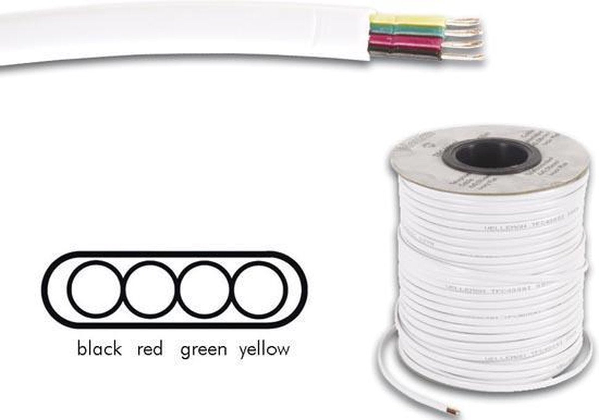Telefoonkabel 4 X 0.08Mm Wit Plat