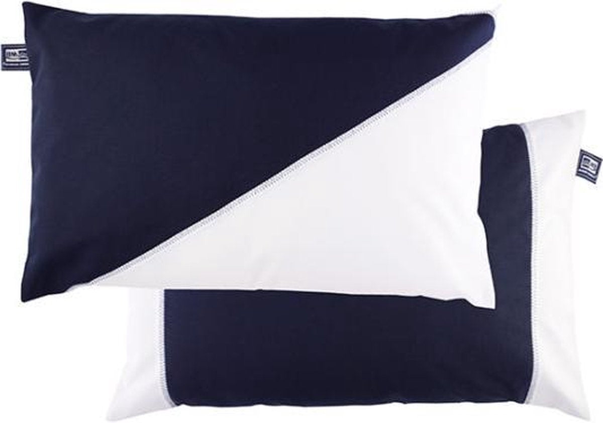 Luxe Marine Business Waterproof blauw witte Kussens 60 x 40 cm - 2 stuks