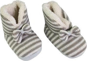 Baby Pantoffel Gestreept - Bruin / Grijs / Wit - Maat 16 / 17