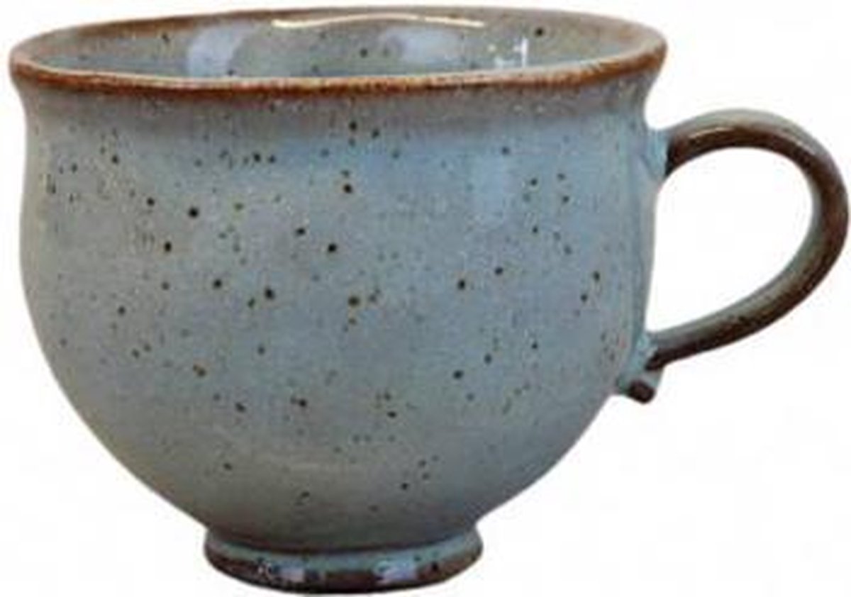Supervintage Kitchen Trend Stoneware servies | Cappuccino beker |Zeegroen |  350 ML  | Aardewerk