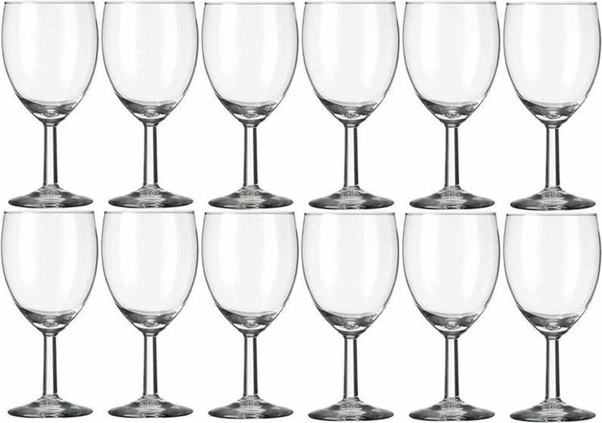 12x Wijnglazen voor rode wijn 290 ml Gilde - 29 cl - Rode wijn glazen - Wijn drinken - Wijnglazen van glas