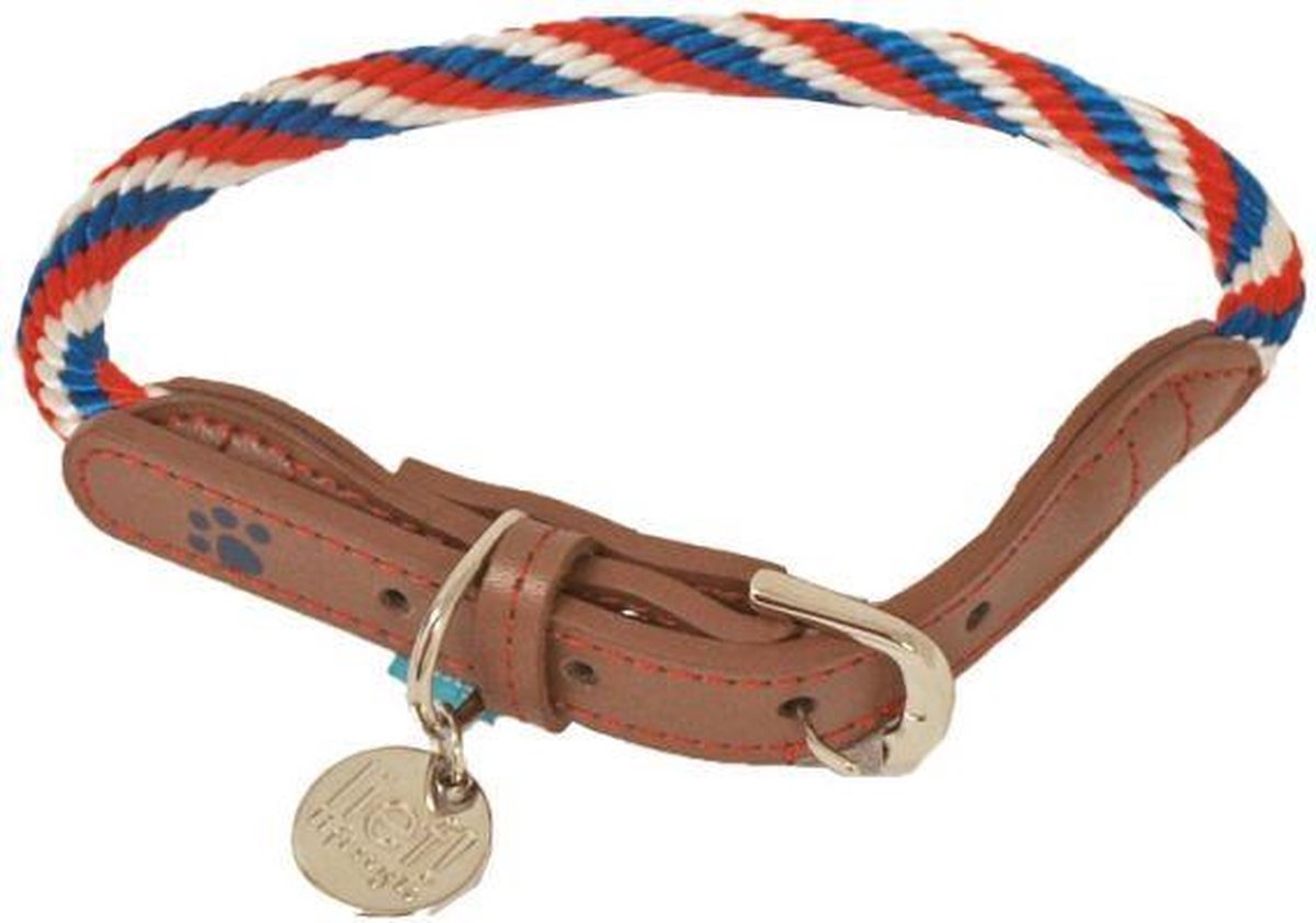 Lief! halsband voor hond unisex blauw / rood 50x1 cm