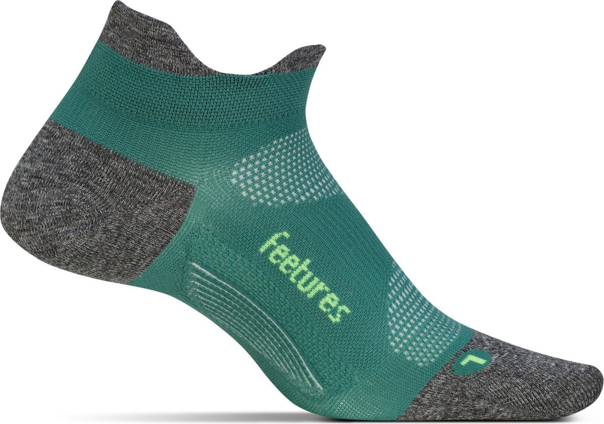 Feetures Elite Light Cushion No Show Tab - Groen/Grijs - Hardloopsokken - Sportsokken - Extra Large - 47/51