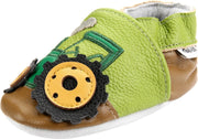 Leren babyslofjes van Baby-Slofje Tractor maat 9-15 mnd