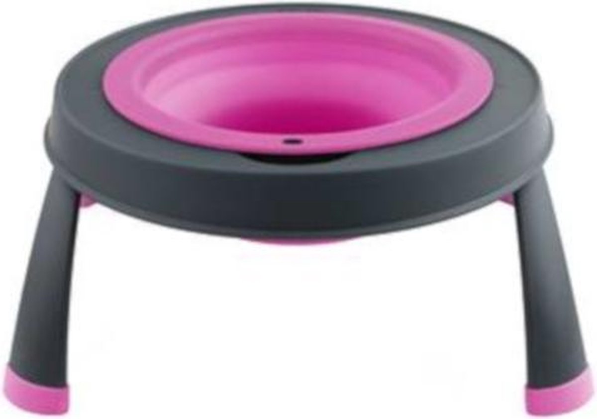 Popware Single Elevated Feeder - Small - Roze