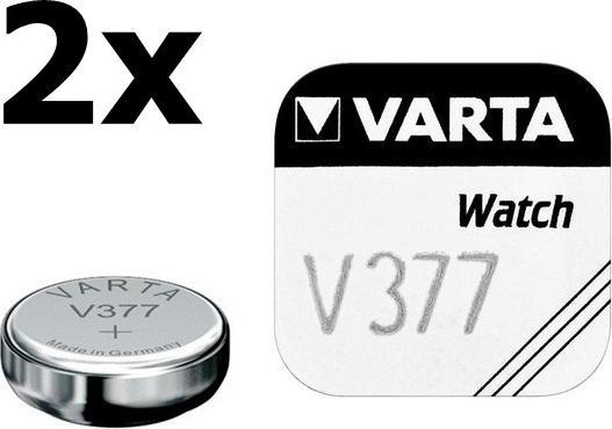 2 Stuks - Varta V377 27mAh 1.55V knoopcel batterij