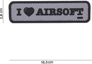 Embleem 3D PVC I Love Airsoft grijs