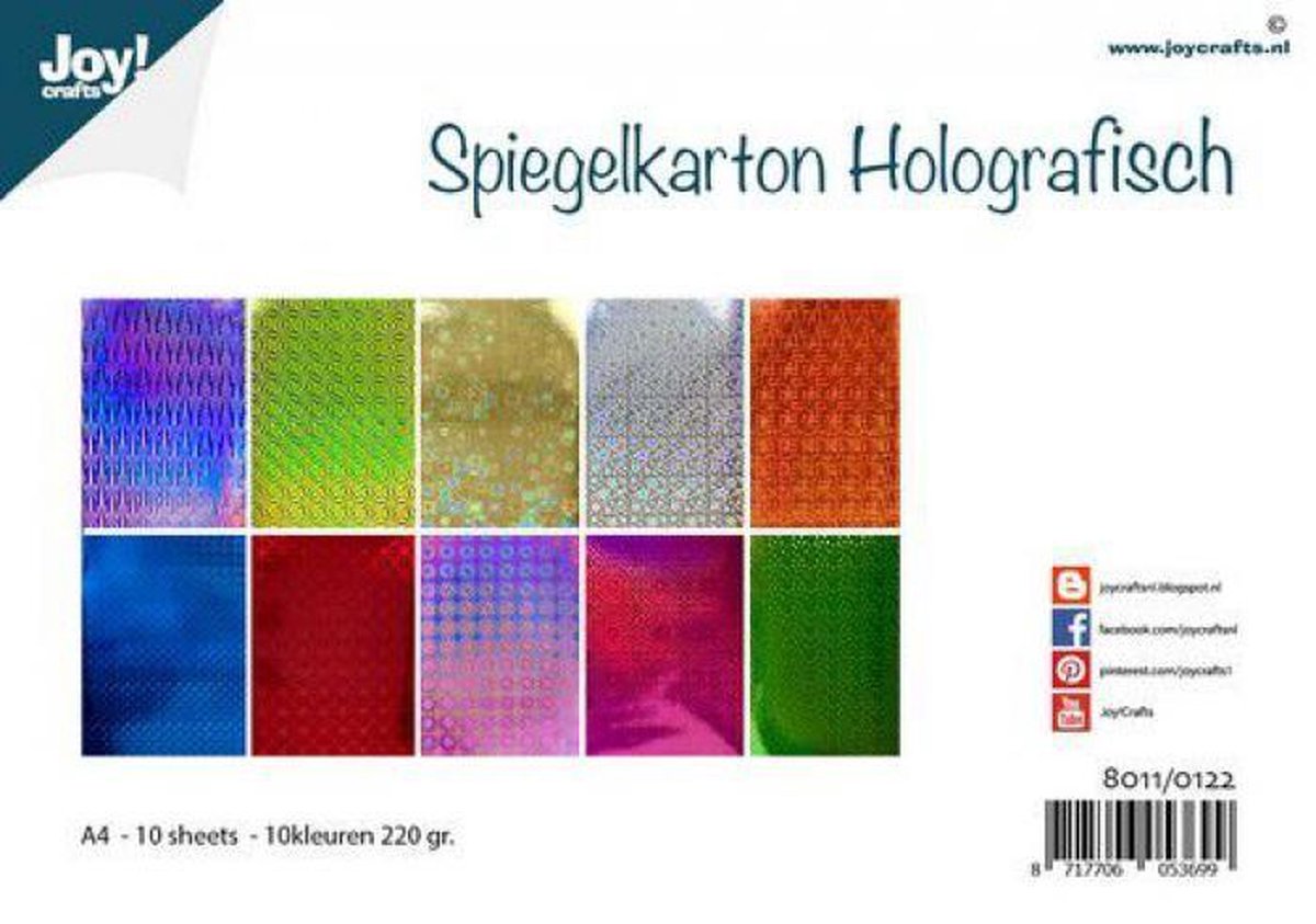 Joy! Crafts Spiegelkarton Holografisch 10vl 8011/0122 A4 (02-21)