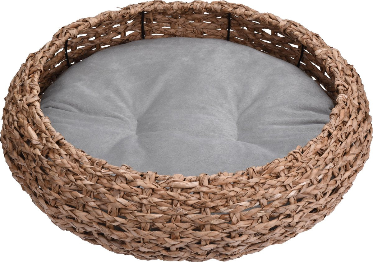 RelaxPets - Pets Collection - Honden & Katten Mand - Riet - Rond - Inclusief Kussen - 43x15cm