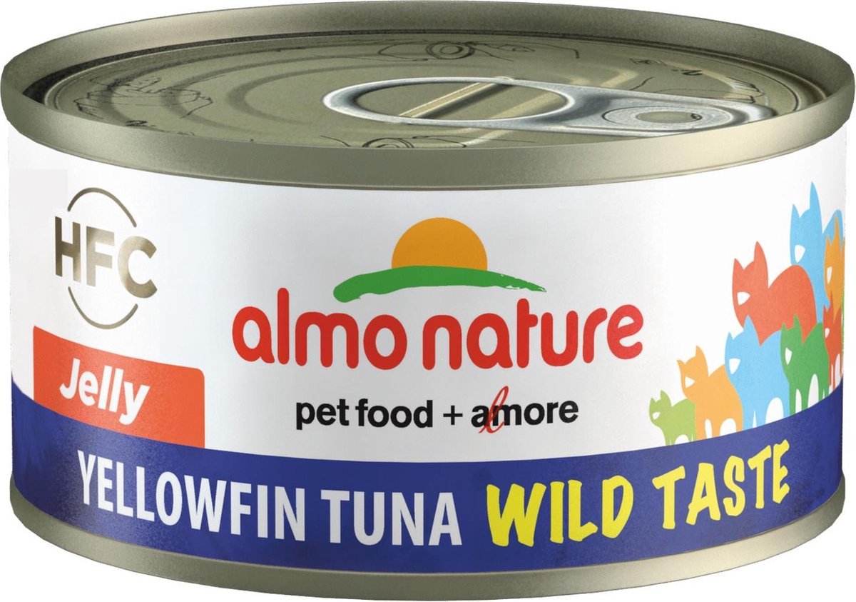 Almo kattenvoer voor volwassene kat met atlantische tonijn 70gram 1x24 stuks