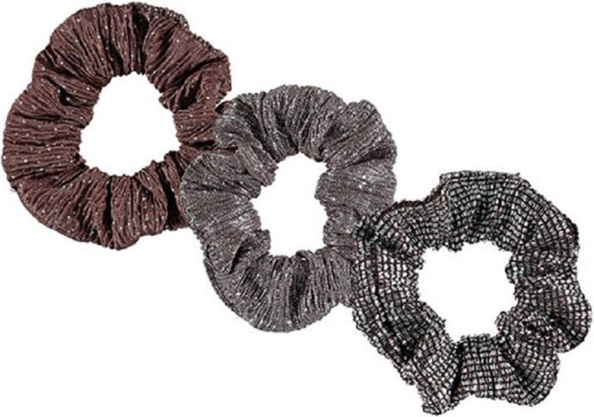 Sarlini Haarelastiek Scrunchies Midbrown | 3 stuks