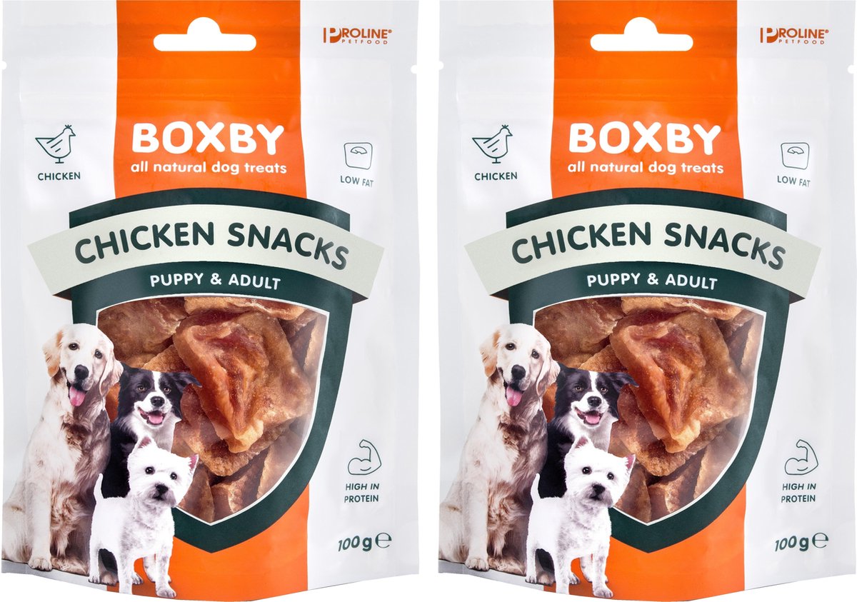 Boxby Slices - Kip - Hondensnack - 100 g - Per 2 zakjes