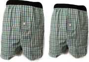 Embrator 2-stuks mannen Boxershort geruit lime 4XL