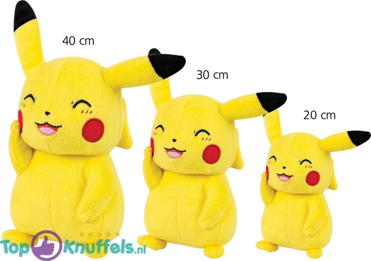 Pikachu 40 cm Pokemon XXL Pluche Knuffel | Groot Speelgoed voor kinderen - Grote Pokemon Pikachu Knuffel Toy XL ( Tomy ) bekend van de Pokemon Kaarten