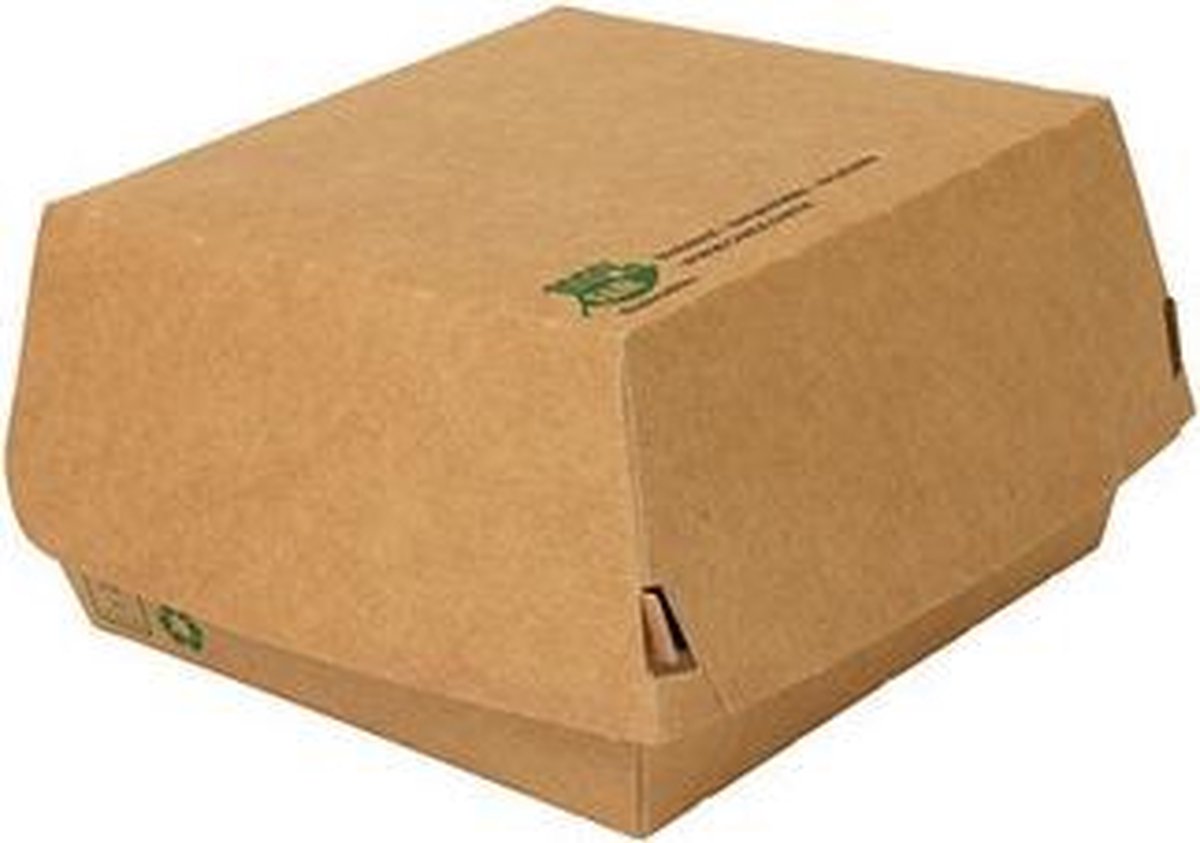 80st. Kartonnen Hamburger Bakjes 115x100x70mm - composteerbaar